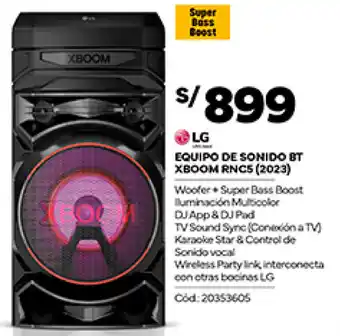 Plaza Vea LG EQUIPO DE SONIDO BT XBOOM RNCS oferta