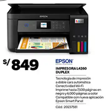 Plaza Vea EPSON IMPRESORA L4260 DUPLEX oferta