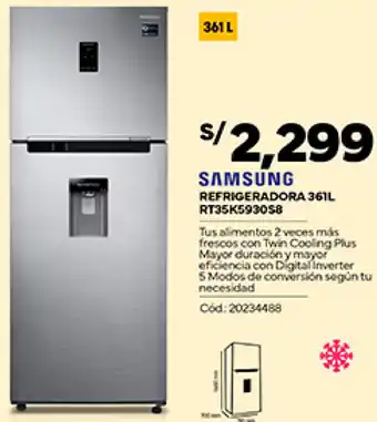 Plaza Vea SAMSUNG REFRIGERADORA 361L RT35K593058 oferta