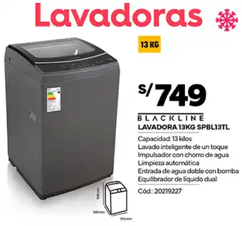 Plaza Vea BLACKLINE LAVADORA 13KG SPBL13TL oferta