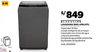 Plaza Vea BLACKLINE LAVADORA 16KG SPBL16TL oferta