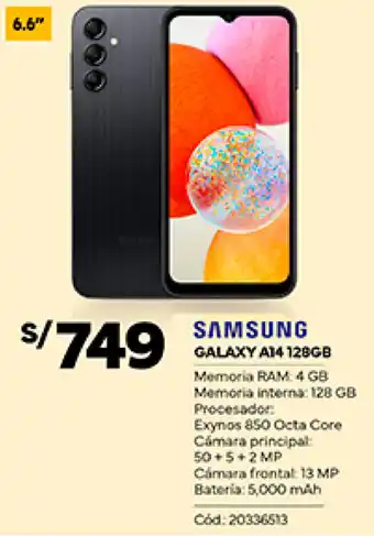 Plaza Vea SAMSUNG GALAXY A14 128GB oferta