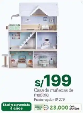 Tottus Casa de muñecas de madera oferta
