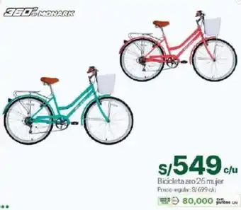 Tottus Bicicleta aro 26 mujer oferta
