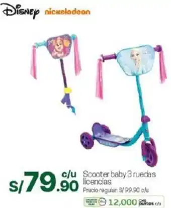 Tottus Scooter baby 3 ruedas licencias oferta