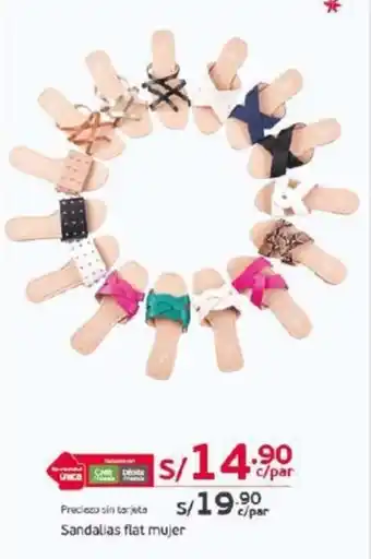 Tottus Sandalias flat mujer oferta