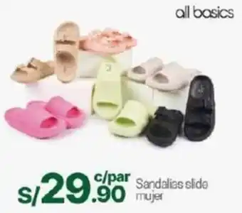 Tottus Sandalias slide mujer oferta