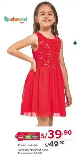 Tottus Vestido Navidad niña oferta