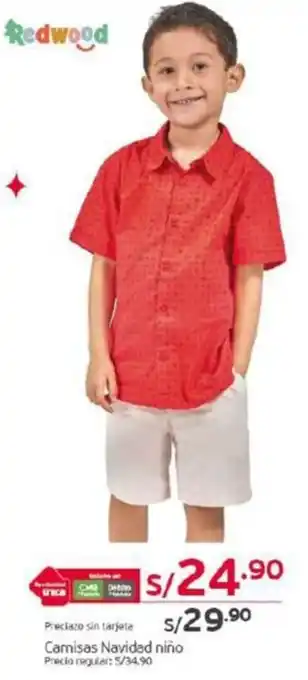 Tottus Camisas Navidad niño oferta
