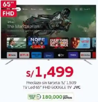 Tottus JVC TV Led 65" FHD GOOGLE TV oferta