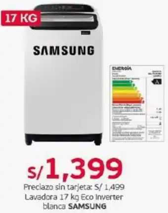 Tottus SAMSUNG Lavadora 17 kg Eco Inverter blanca oferta