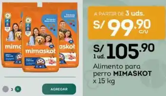Tottus Alimento para perro MIMASKOT x 15 kg x uds oferta