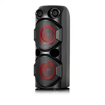 Tiendas EFE Torre de sonido maxtron 6.5x2 led bluetooth fm mx308w negro oferta