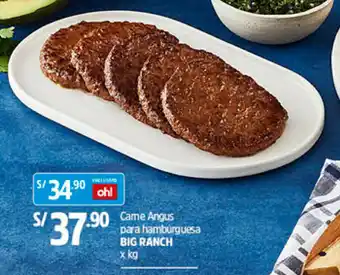 Plaza Vea Carne Angus para Hamburguesa Big Ranch oferta