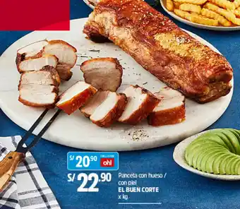 Plaza Vea Panceta con Hueso/ Con Piel El Buen Corte oferta