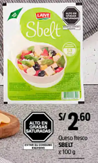 Plaza Vea Queso Fresco Sbelt 100g oferta