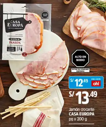 Plaza Vea Jamón Crocante Casa Europa 200g oferta