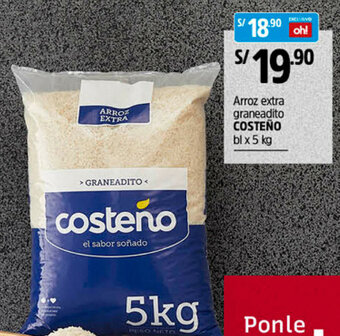 Plaza Vea Arroz Extra Graneadito Costeño 5kg oferta