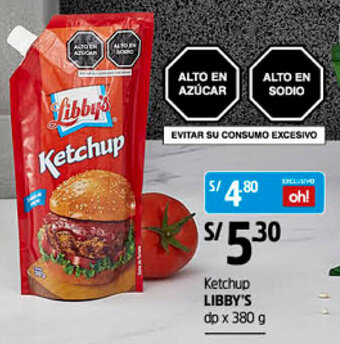 Plaza Vea Ketchup Libby's 380g oferta