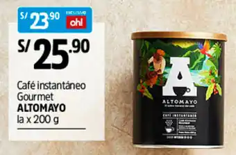 Plaza Vea Café Instantáneo Gourmet Altomayo 200g oferta