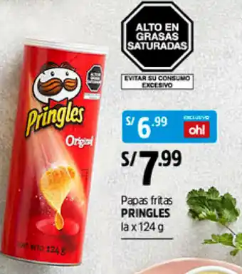 Plaza Vea Pringles Papas Fritas 124g oferta