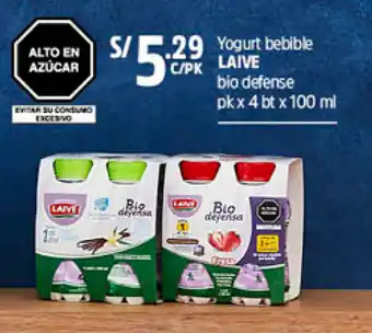 Plaza Vea Laive Yogurt Bebible 4x100ml oferta