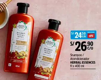 Plaza Vea Herbal Essences Shampoo/Acondicionador 400ml oferta