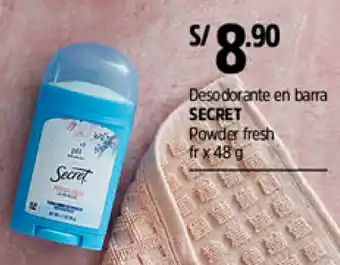 Plaza Vea Secret Desodorante en Barra 48g oferta