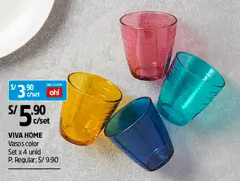 Plaza Vea Viva Home Vasos Color oferta