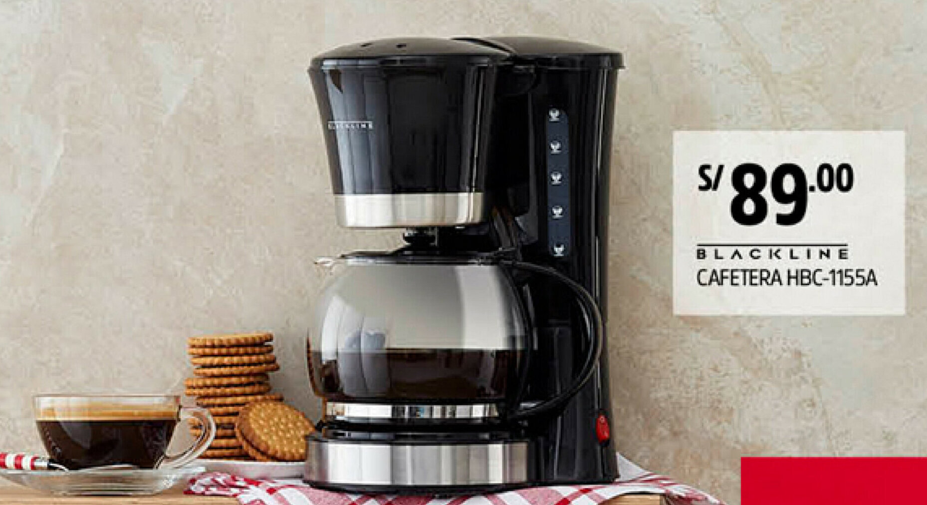 Blackline Cafetera HBC-1155A oferta en Plaza Vea