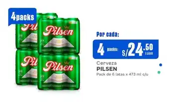 Makro Cerveza PILSEN Pack de 6 latas x 473 ml x 4 packs oferta