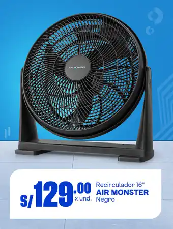 Makro Recirculador 16" AIR MONSTER x und. Negro oferta