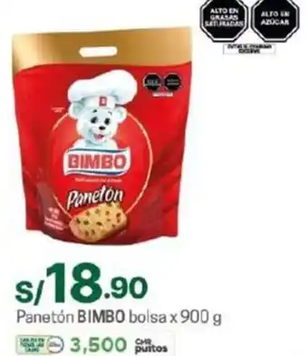 Tottus Panetón BIMBO bolsa x 900g oferta
