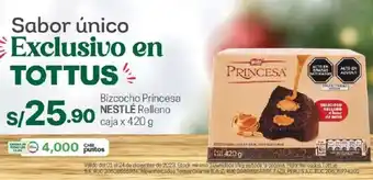 Tottus Bizcocho Princesa NESTLÉ Relleno caja x 420g oferta