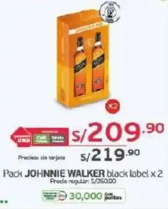 Tottus JOHNNIE WALKER black label x 2 oferta