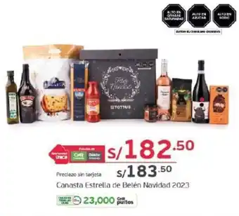Tottus Canasta Estrella de Belén Navidad 2023 oferta