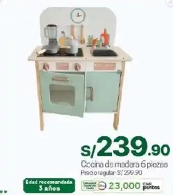 Tottus Cocina de madera 6 piezas oferta