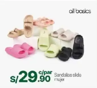 Tottus Sandalias slid all basics oferta