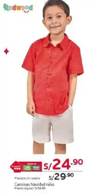 Tottus Camisas Navidad niño oferta
