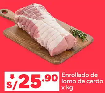 Plaza Vea Enrollado de lomo de cerdo x kg oferta
