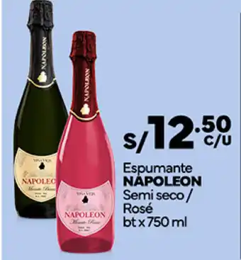 Plaza Vea Espumante NAPOLEON Semi seco/ Rosé btx 750 ml oferta