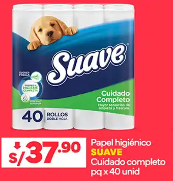 Plaza Vea Papel higiénico SUAVE Cuidado completo pq x 40 unid oferta