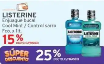 Mifarma LISTERINE Enjuague bucal Cool Mint/Control sarro Fco. x 1lt oferta
