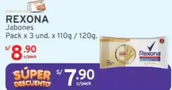 Mifarma REXONA Jabones Pack x 3 und. x 110g/120g oferta