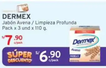 Mifarma DERMEX Jabón Avena / Limpieza Profunda Pack x 3 und x 110 g oferta