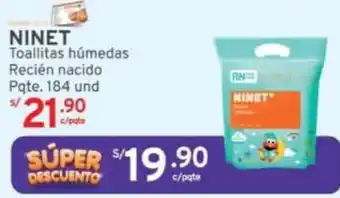 Mifarma NINET Toallitas húmedas Recién nacido Pqte. 184 und oferta