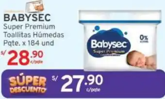 Mifarma BABYSEC Super Premium Toallitas Húmedas Pqte. x 184 und oferta