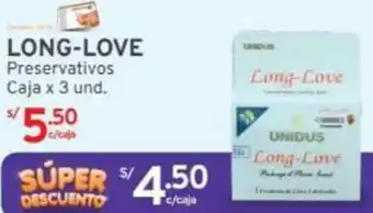 Mifarma LONG-LOVE Preservativos Caja x 3 und oferta