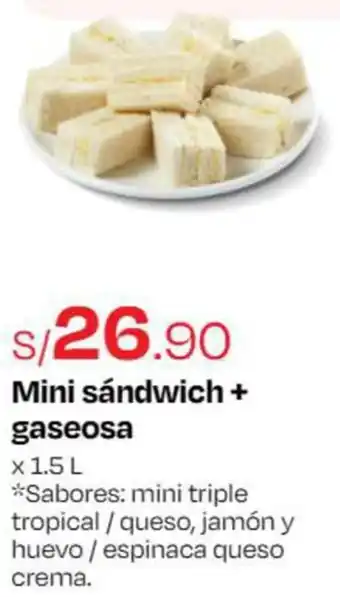 Wong Mini sándwich + gaseosa x 1.5L oferta