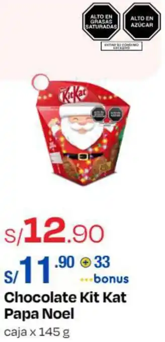 Wong Chocolate Kit Kat Papa Noel caja x 145 g oferta